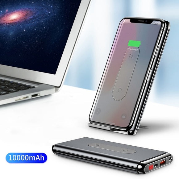 10000mAh QI Wireless Charger Power Bank For iPhone